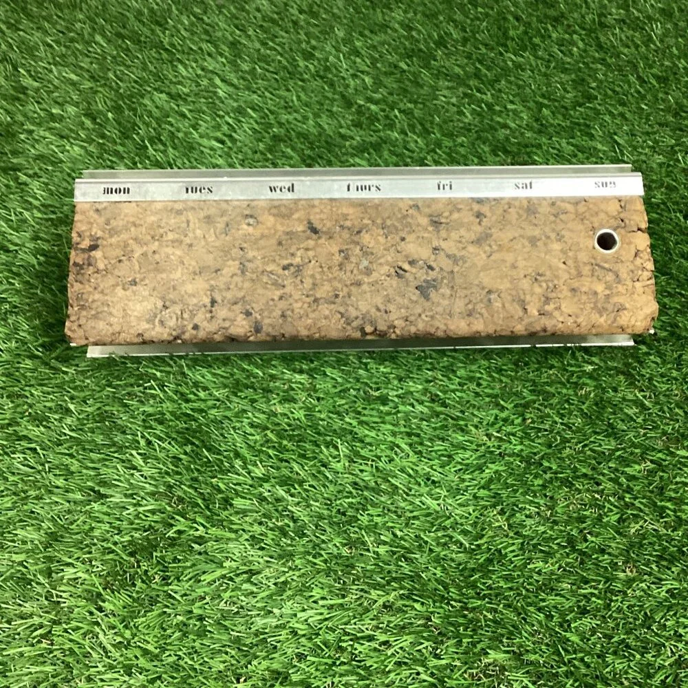 Vintage Cork Metal Desk Calendar Holder